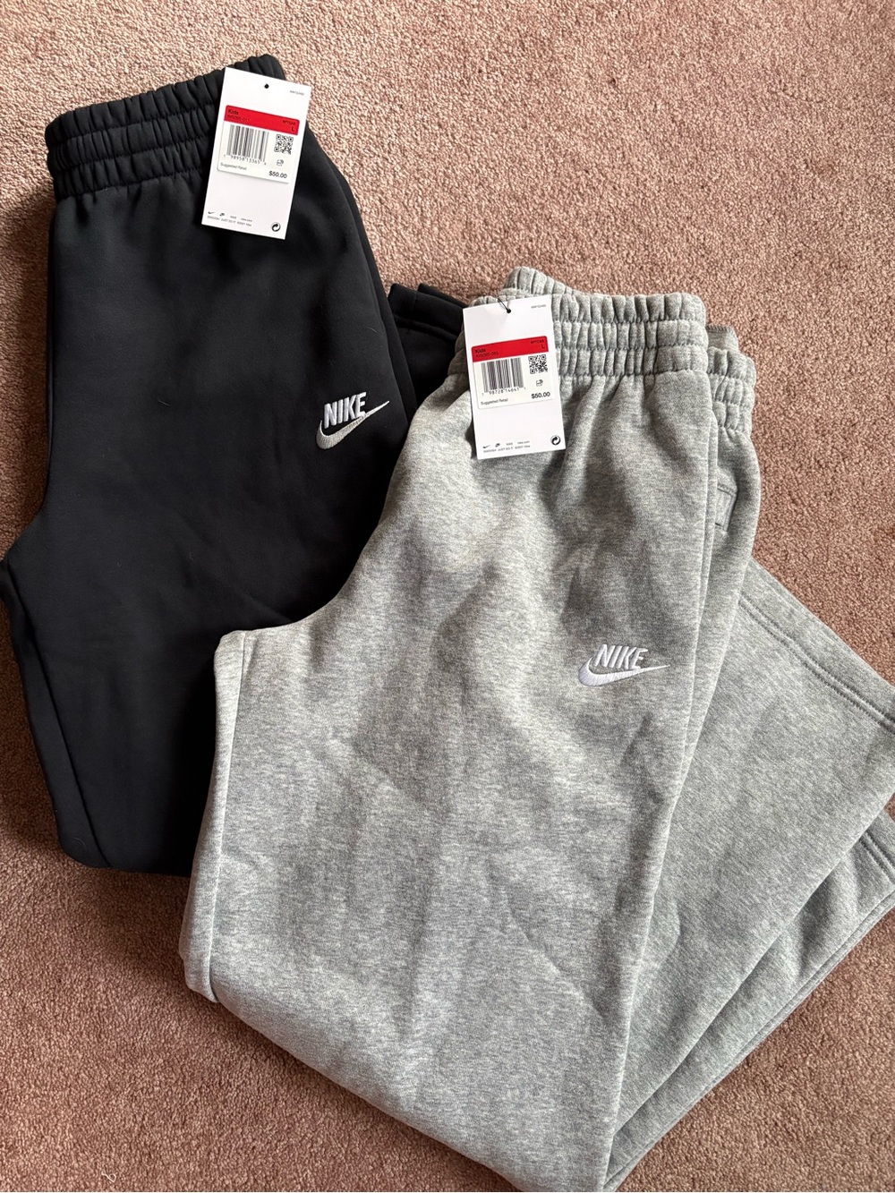 Nike Kids Boys Girls set lot bundle of 2 fleece warm sweatpants size large NWT